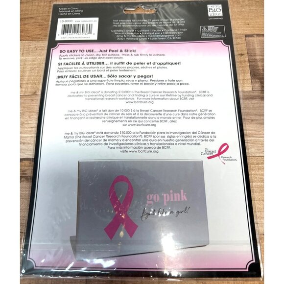 Breast Cancer Awareness Laptop Sticker "Go Pink Fight Like A Girl" Removable Dec - Picture 2 of 2